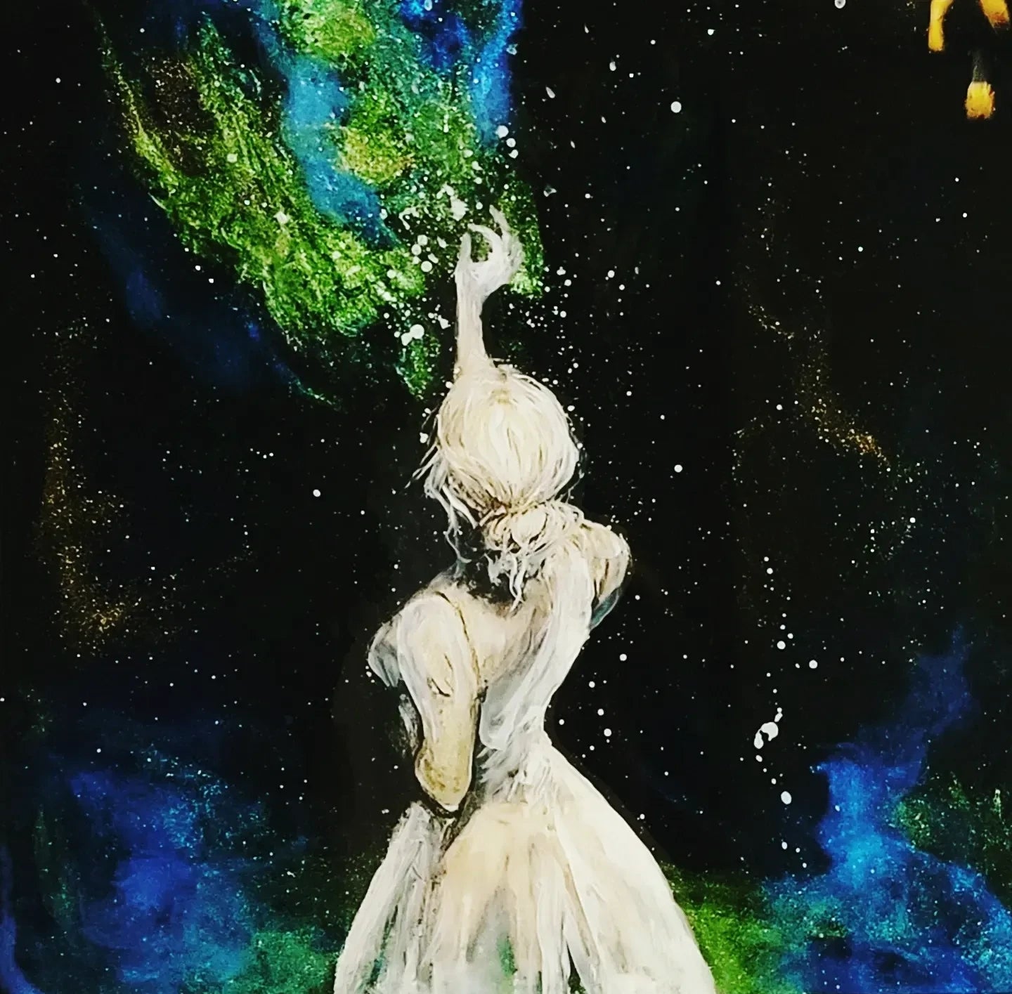 Mixed Media Resin Artwork | Radiant Star Seeker | Original Painting