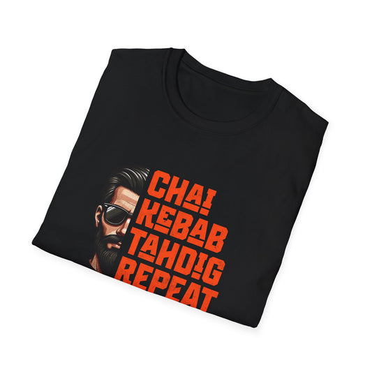 Persian Pride Shirt Funny Design Chai Kebab Tahdig Repeat Cultural Clothing Iranian Heritage Celebration Gift Nowruz Idea Cotton Tee Humor