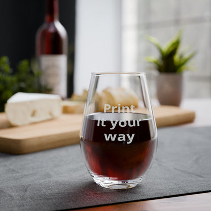 Personalized Engraved Stemless Wine Glass