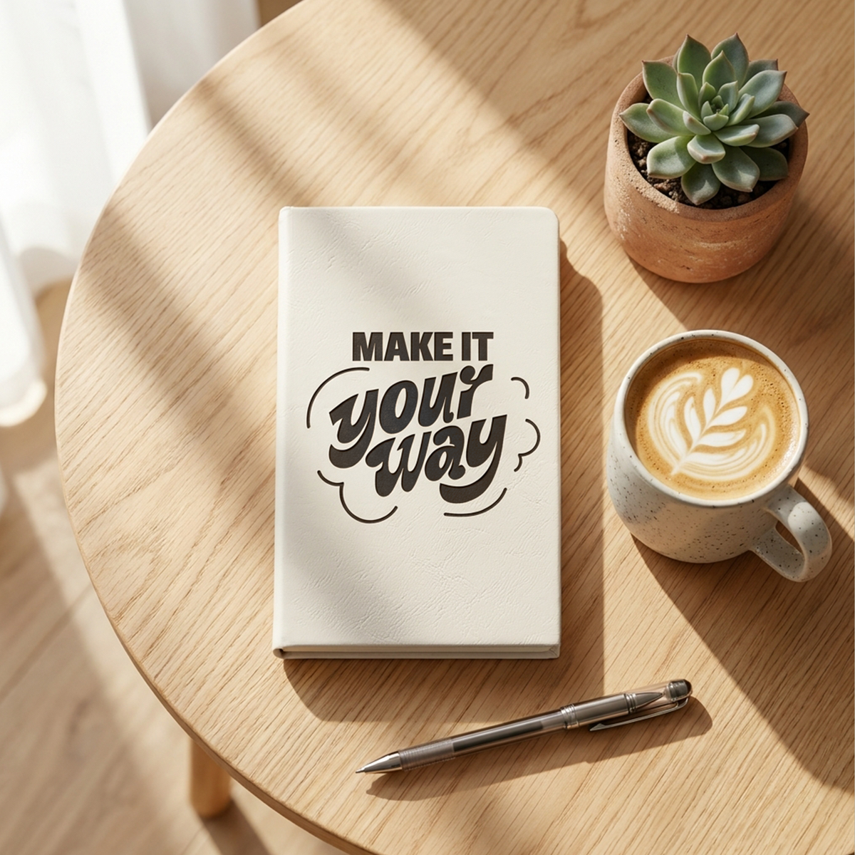 Vegan Leather Journal — Custom Engraved Notebook for Notes & Gifts