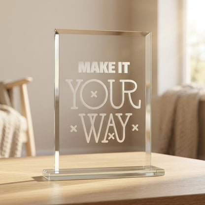 Engraved Rectangle Glass Award – Personalized Corporate, Employee or Recognition Trophy