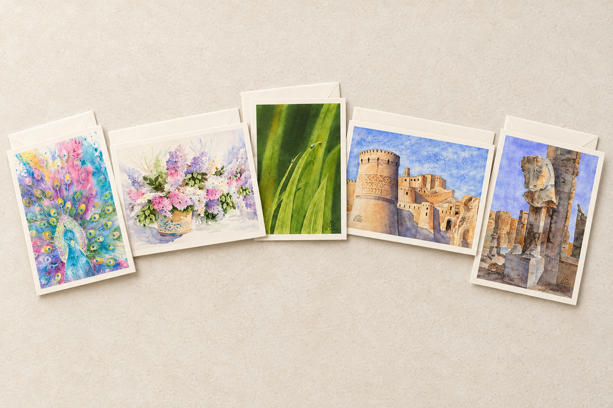 Persian Greeting Cards - Iranian Watercolor Paintings