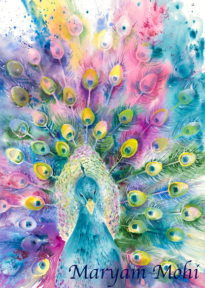 A Peacock's Palette -  Print on Arches Paper