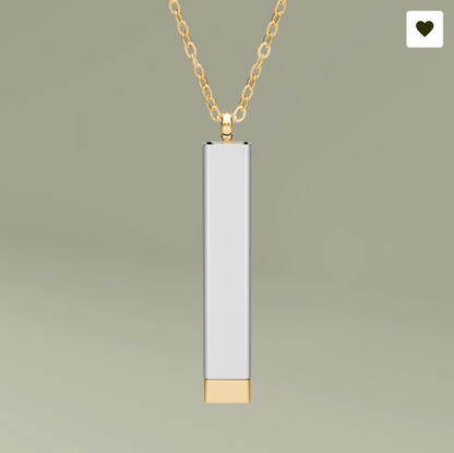 Hidden Message Sliding Bar Necklace | Engraved Secret Tube Pendant