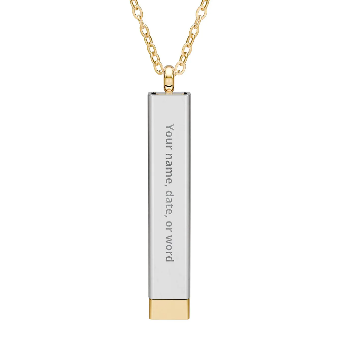 Hidden Message Sliding Bar Necklace | Engraved Secret Tube Pendant