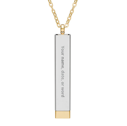 Hidden Message Sliding Bar Necklace | Engraved Secret Tube Pendant