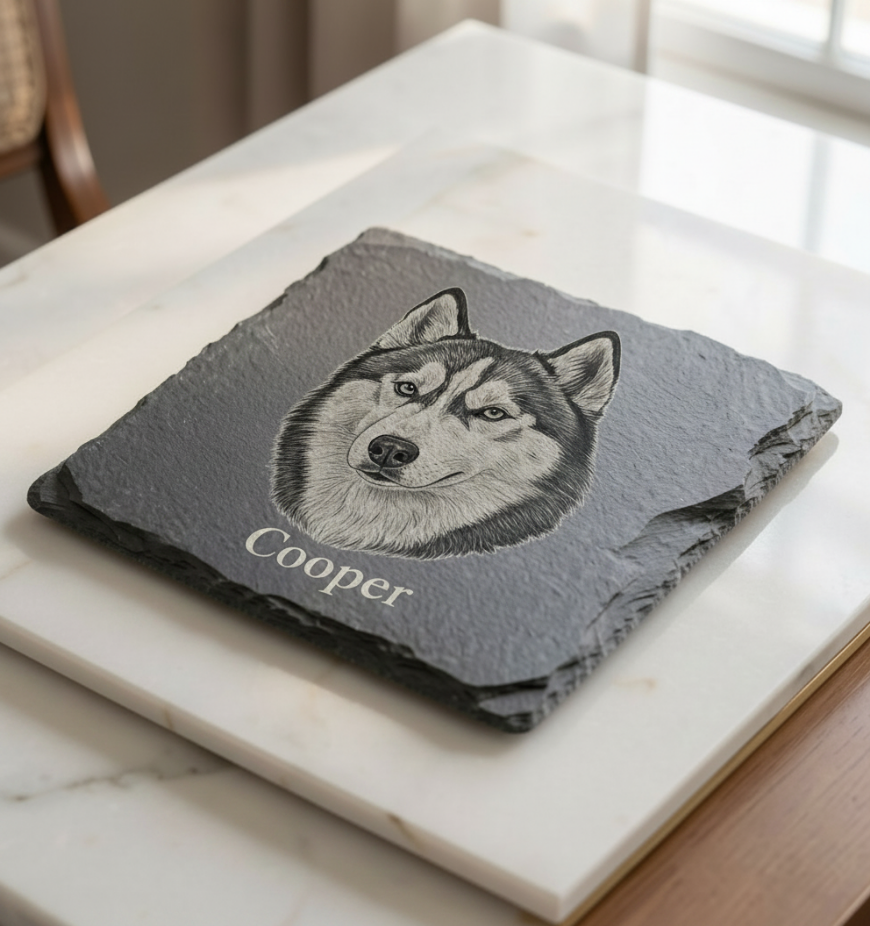 Custom Engraved Slate Coaster