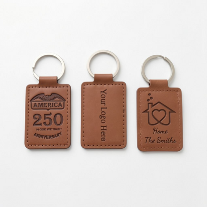 Custom Leather Keychain – Set of 10