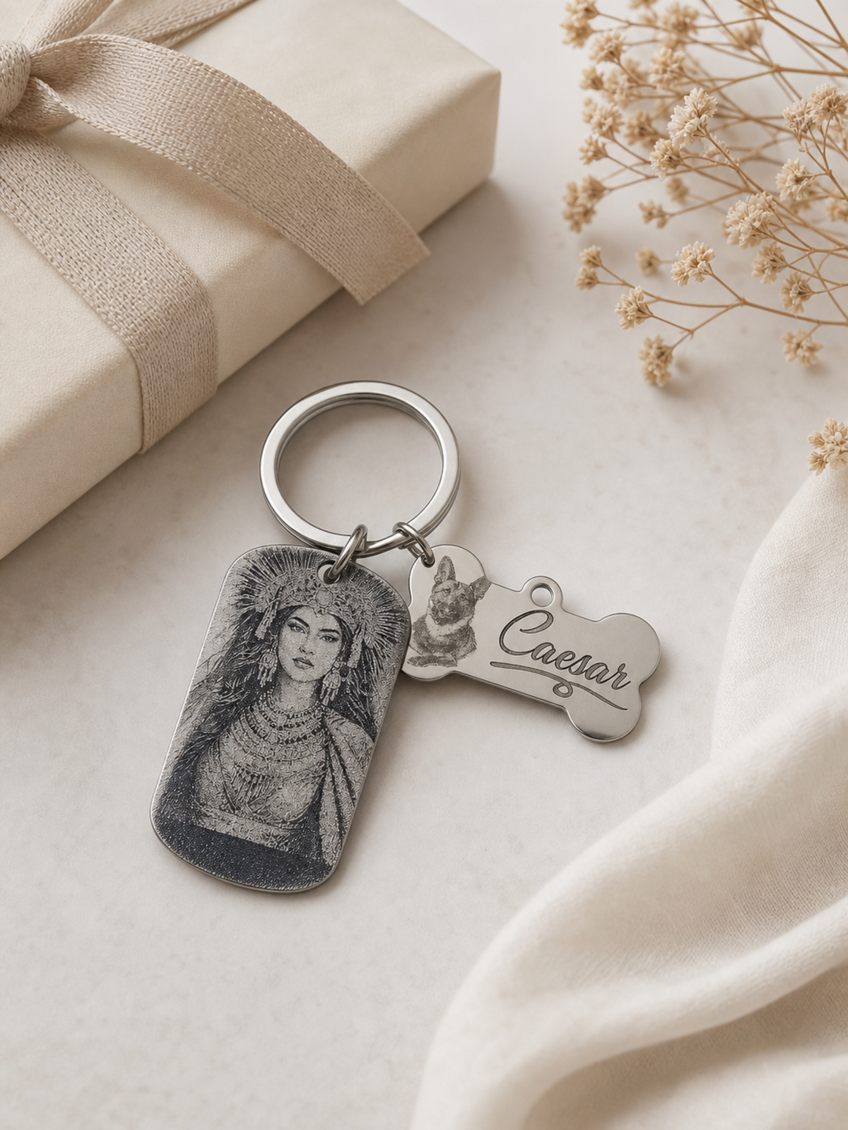 Personalized Military Dog Tag Keychain
