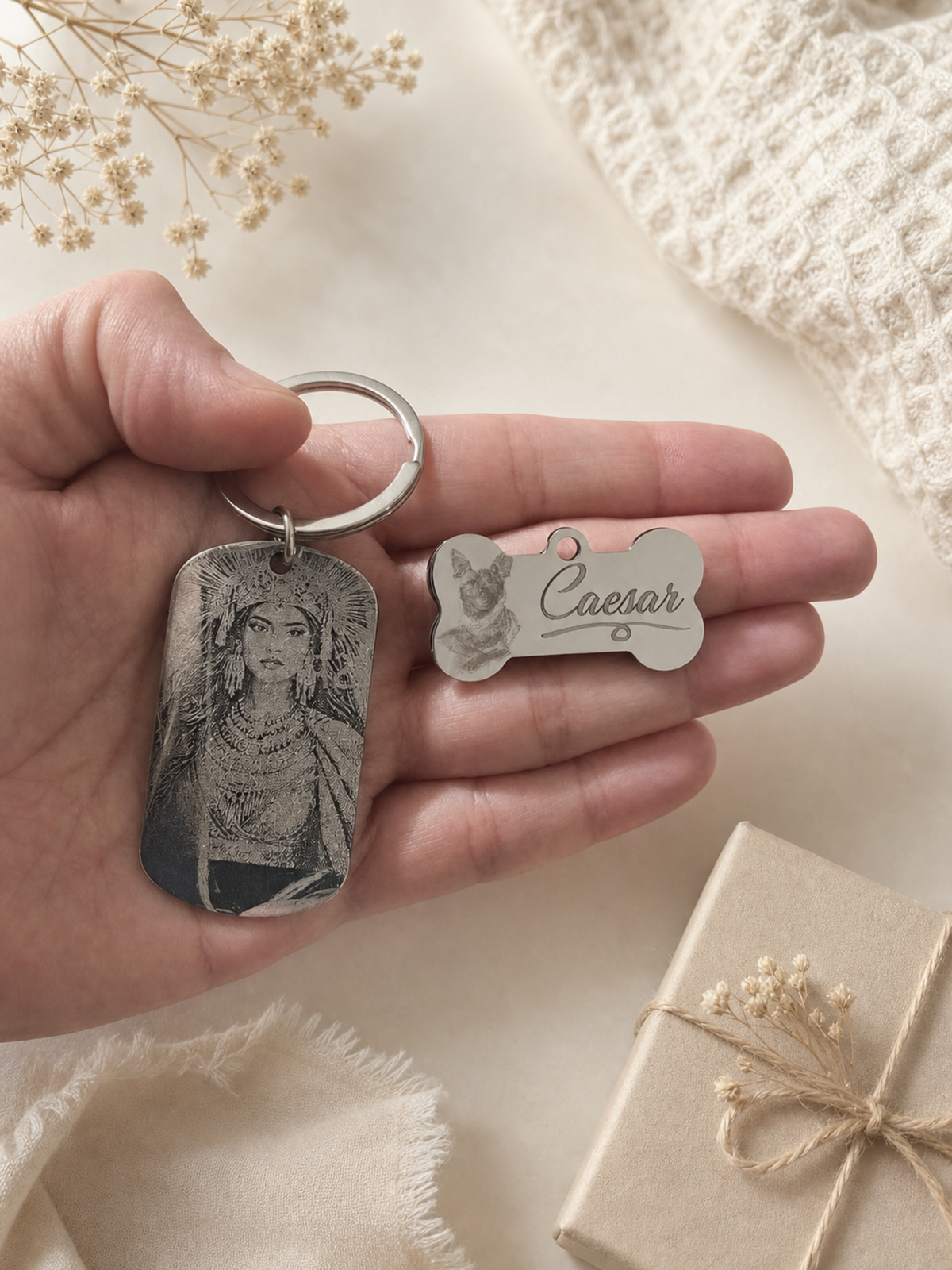 Personalized Military Dog Tag Keychain