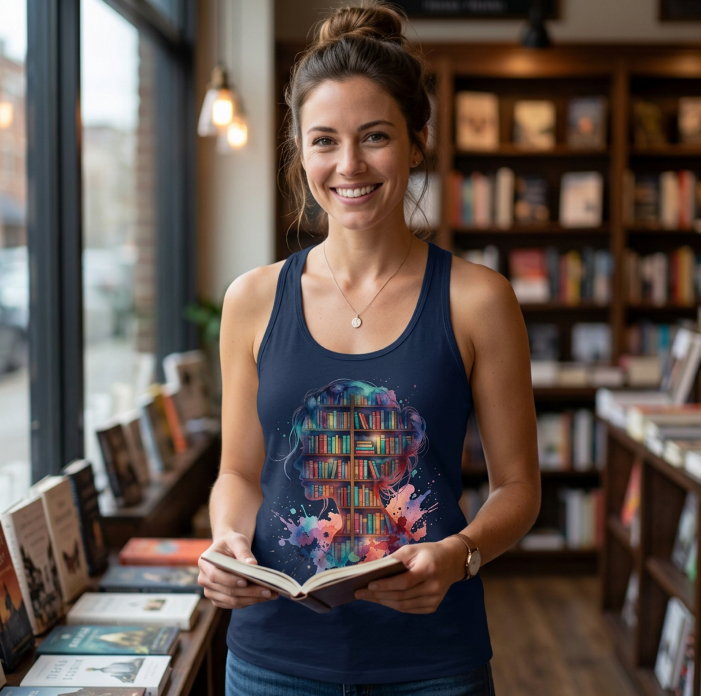 Book Lover Floral Racerback Tank