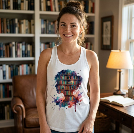 Book Lover Floral Racerback Tank