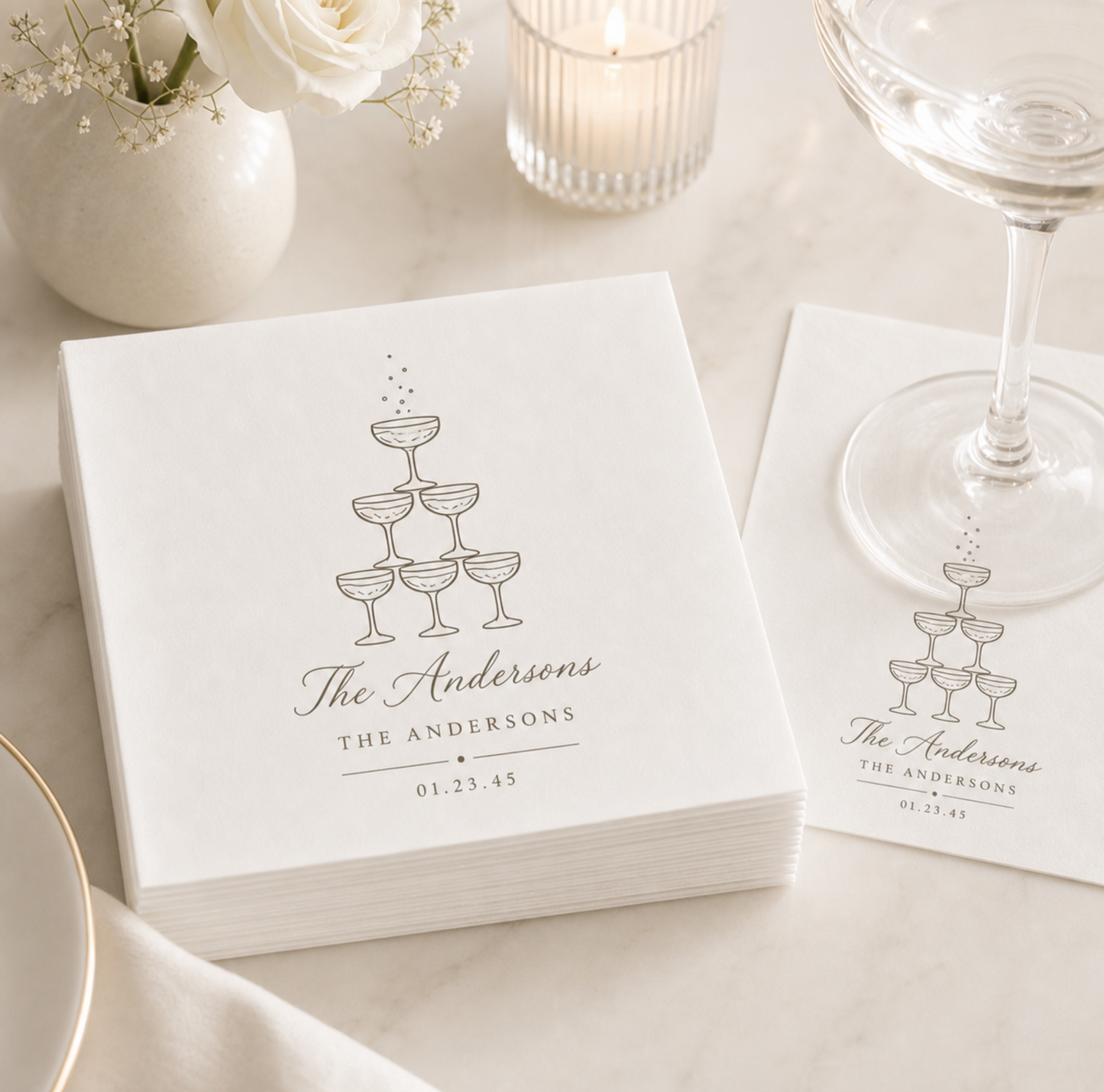 Custom Print Paper Napkins — Personalized Cocktail Napkins