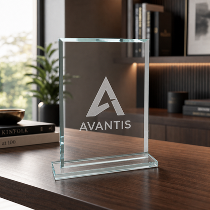 Engraved Rectangle Glass Award – Personalized Corporate, Employee or Recognition Trophy