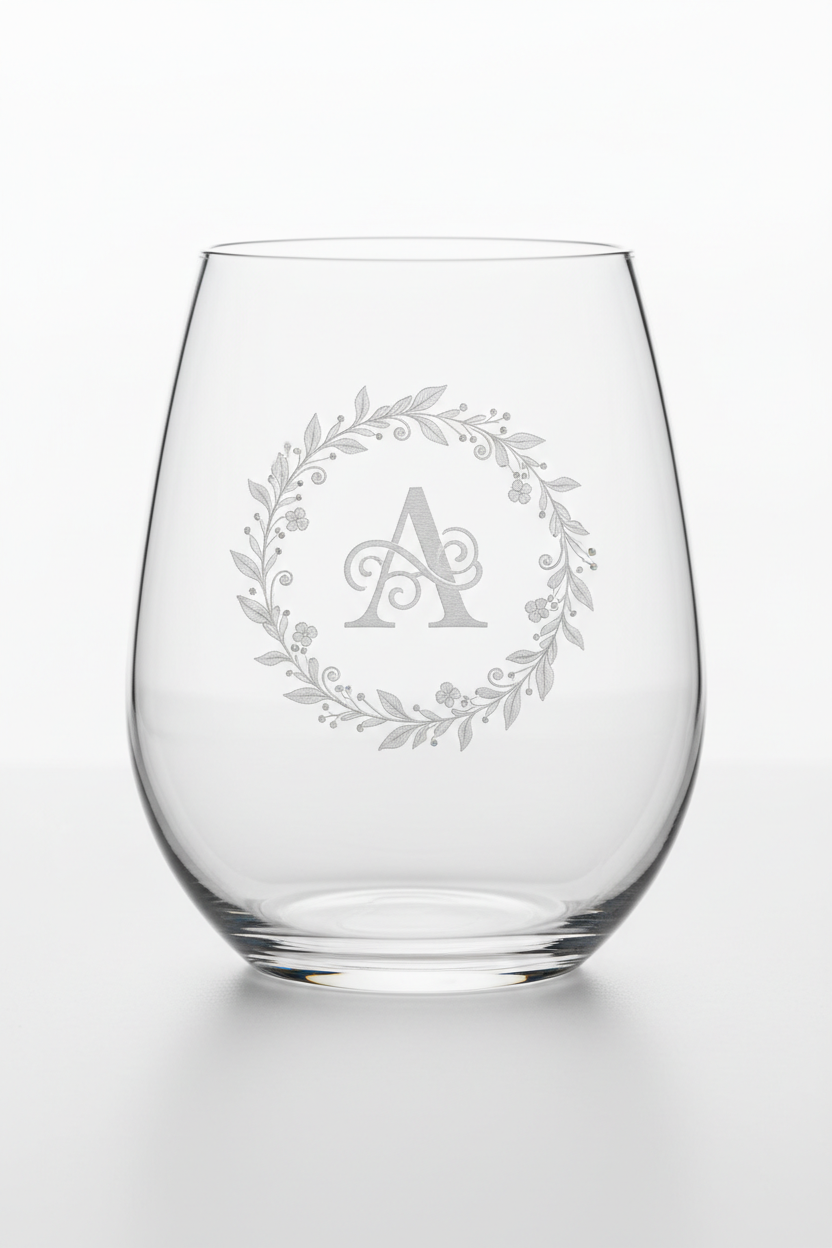 Personalized Engraved Stemless Wine Glass