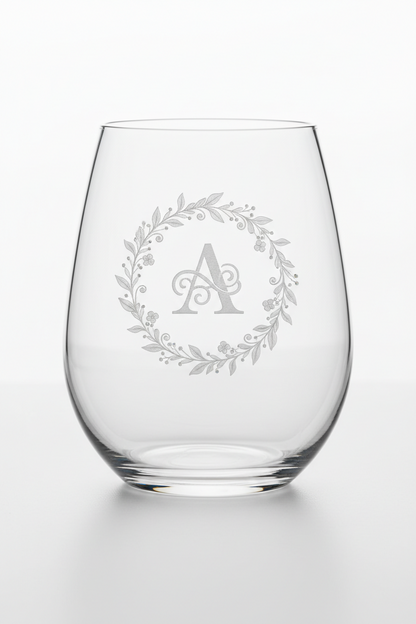 Personalized Engraved Stemless Wine Glass