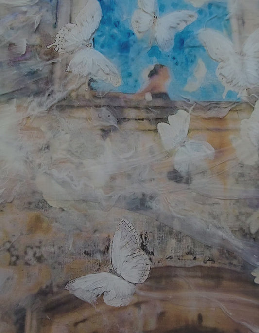 Mixed Media Butterflies Painting - The Long Becoming II